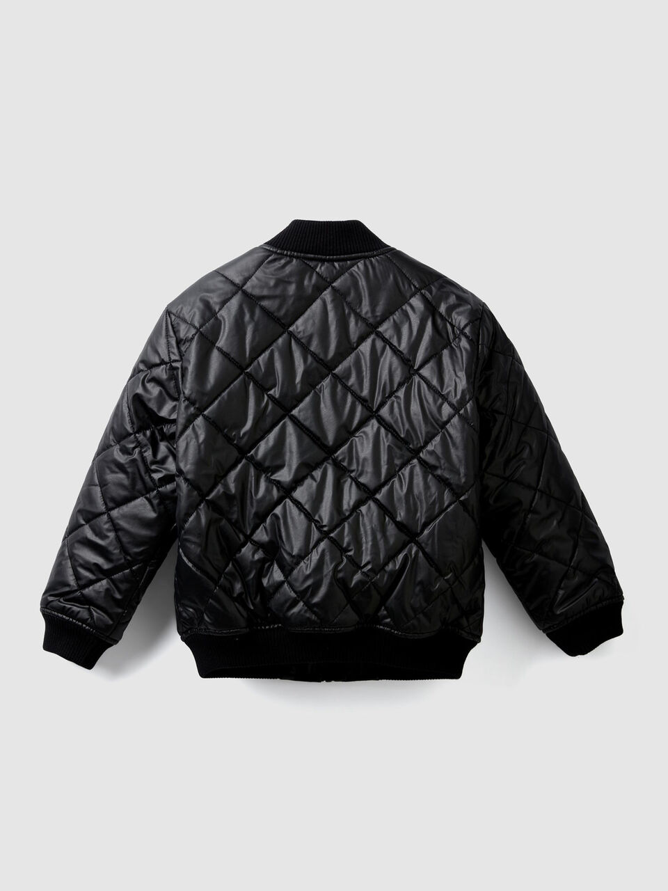 Quilted leather look bomber jacket image number 2