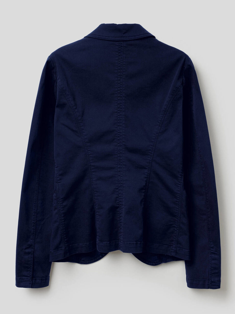 Stretch cotton flared blazer image number 2