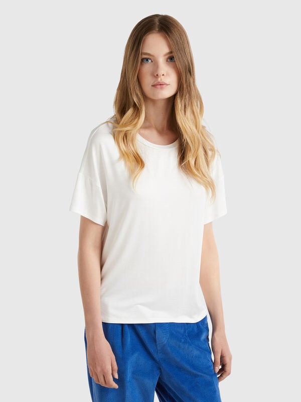 Slim fit t-shirt in stretch viscose Women
