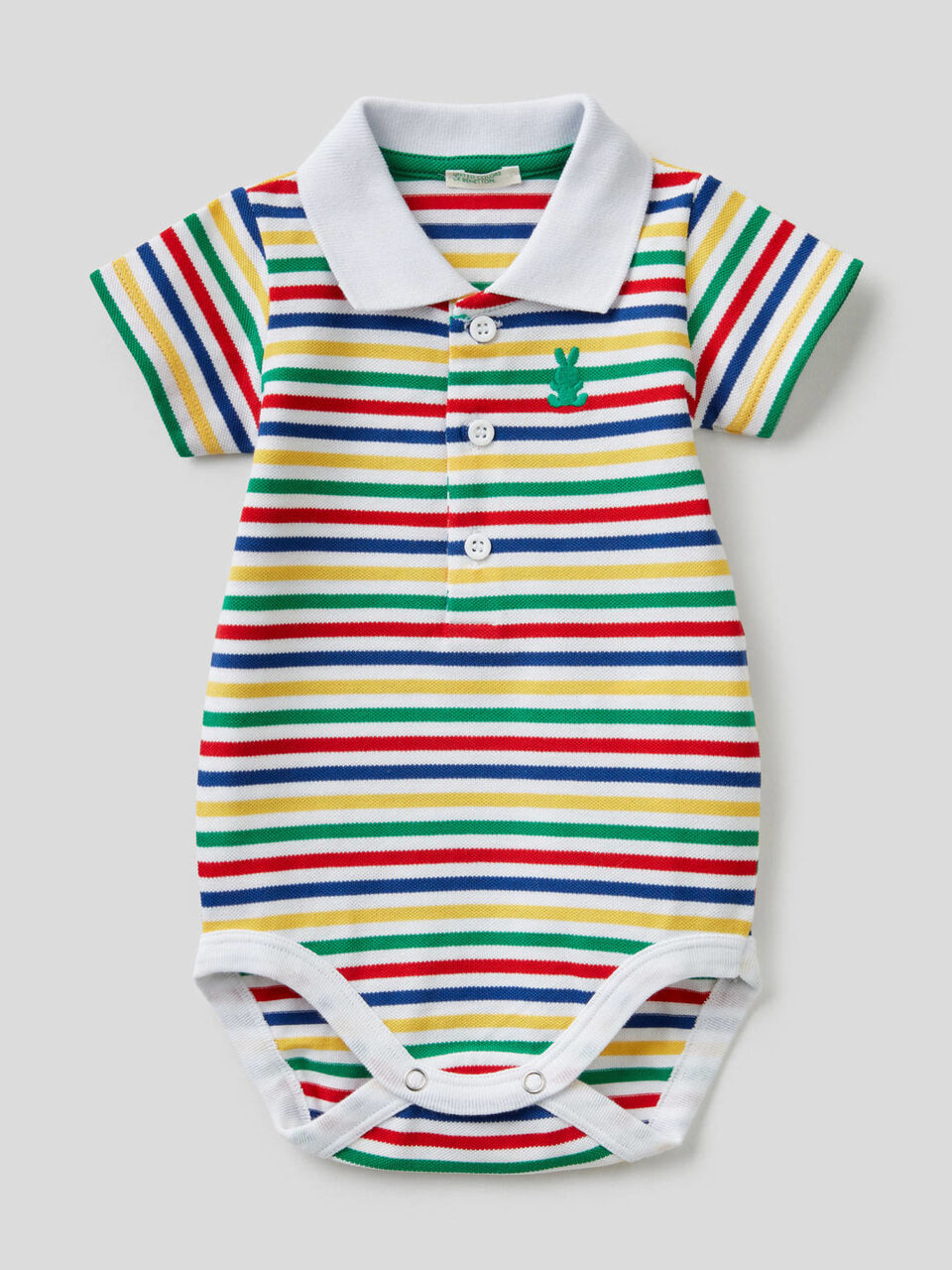 Polo bodysuit in stretch cotton image number 1