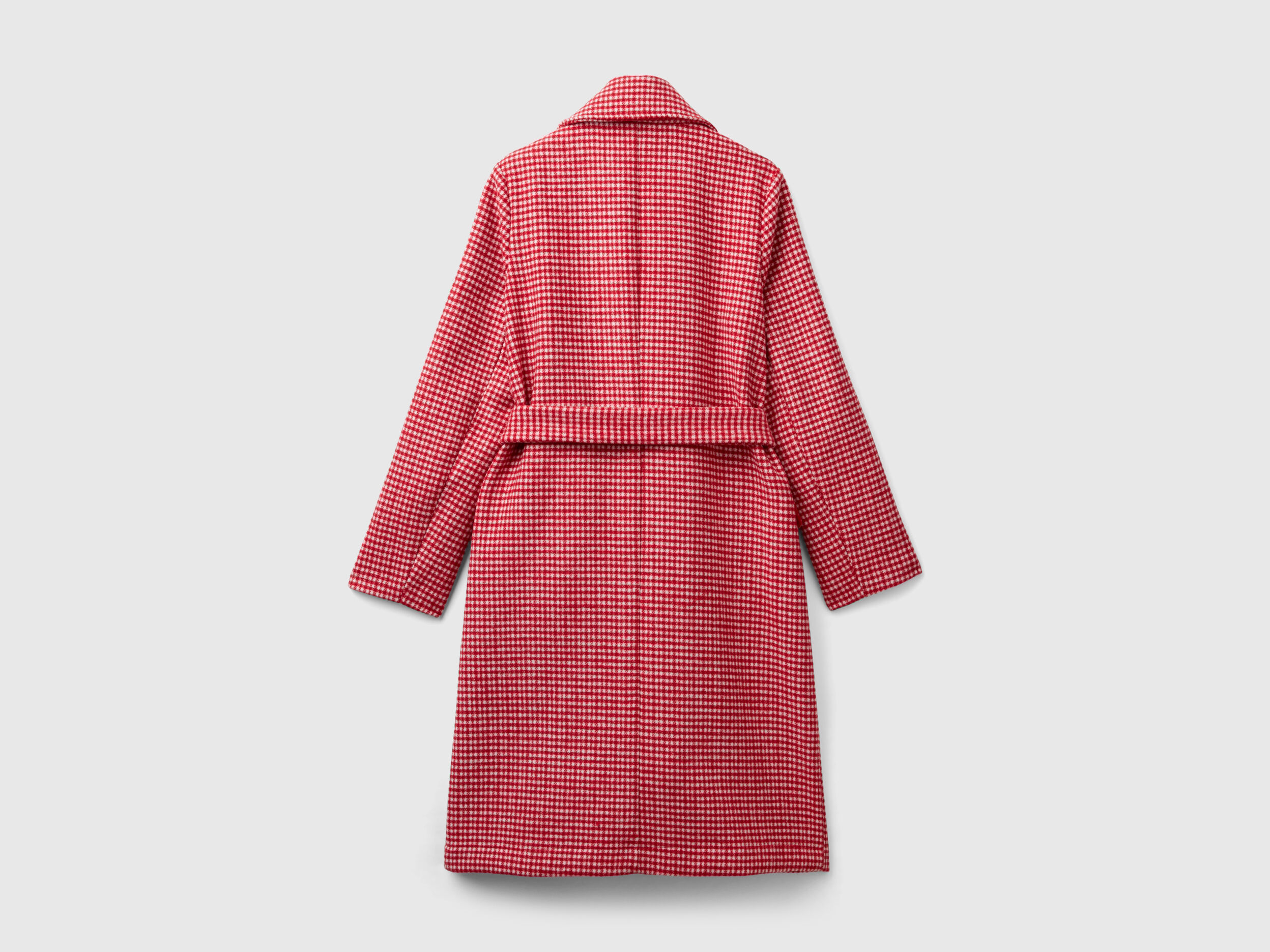 Lightweight houndstooth coat - Red | Benetton