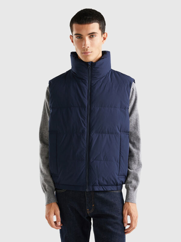 Sleeveless padded jacket with recycled down Men