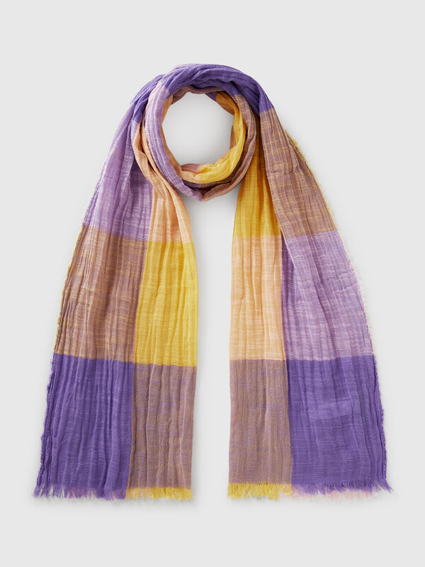 Lightweight check scarf Women