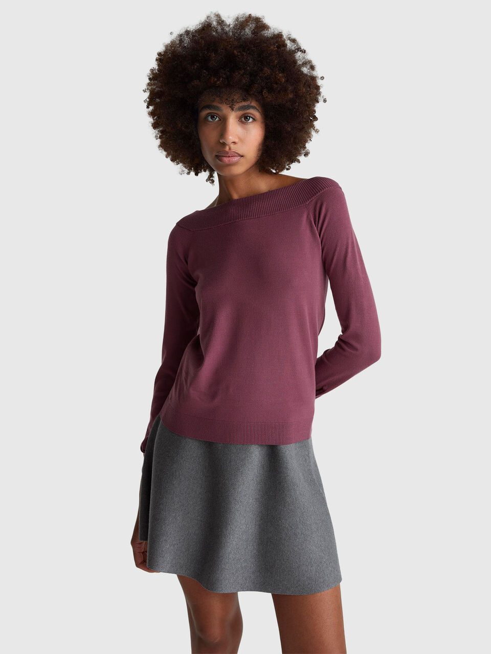 BOAT-NECK SWEAT.L/S Women image number null