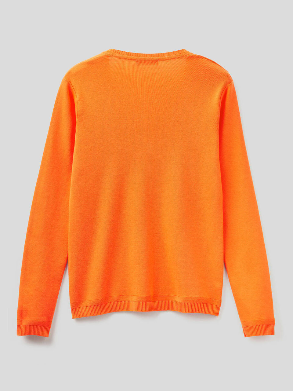 Pure cotton sweater with V-neck image number 2