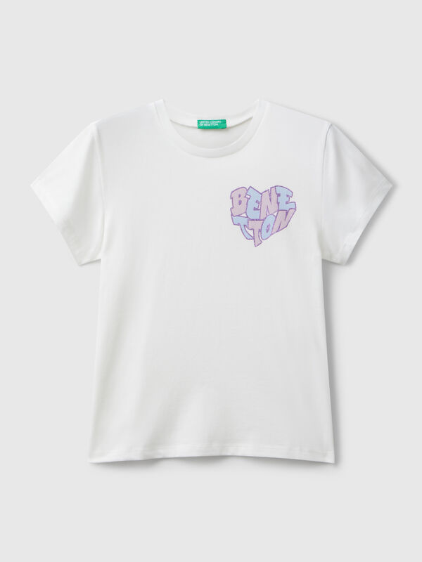 T-shirt with glittery logo Junior Girl