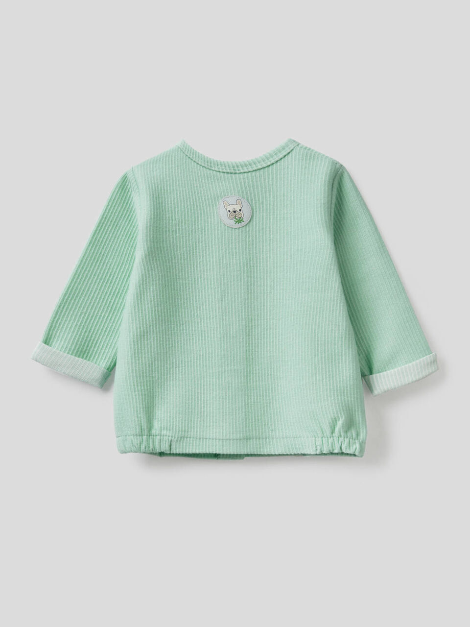 Cardigan in stretch ribbed fabric image number 2