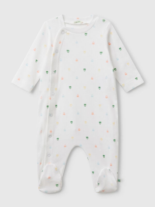 Long onesie with floral print New Born (0-18 months)