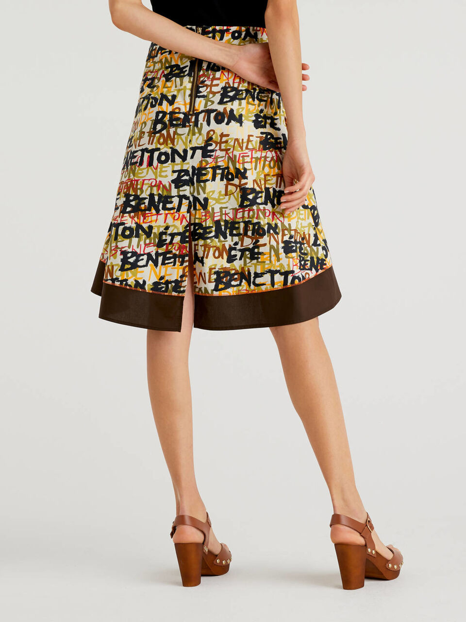 Printed skirt with frill Women image number null