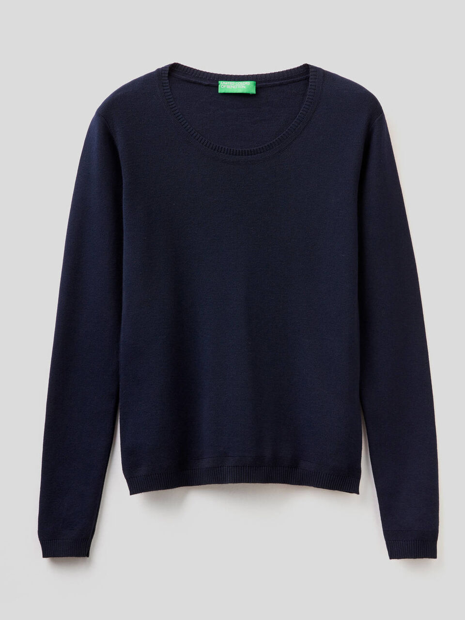 Crew neck sweater in pure cotton image number 1