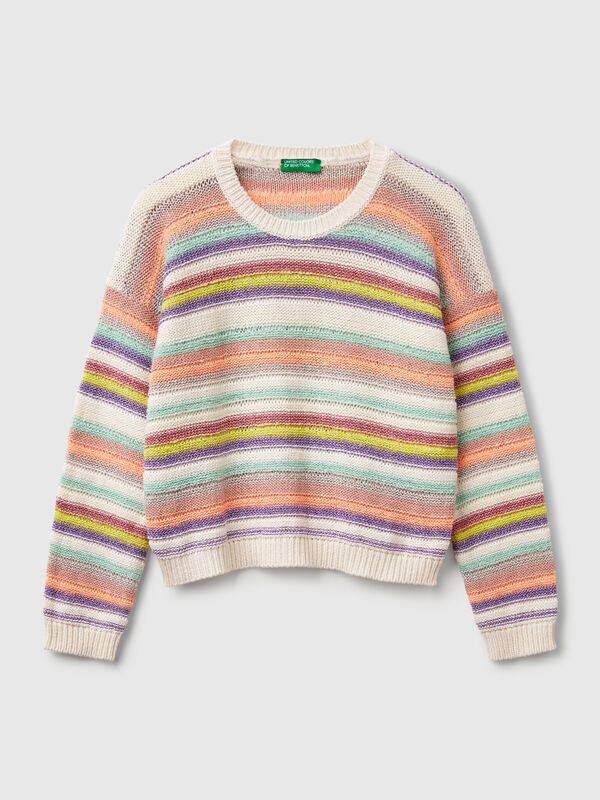 Multicolor striped sweater with lurex Junior Girl