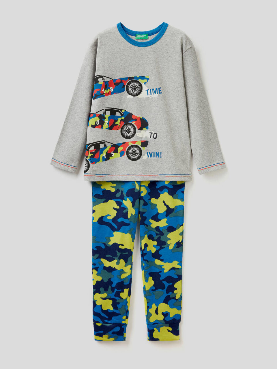 Cotton pyjamas with patterned trousers image number 1