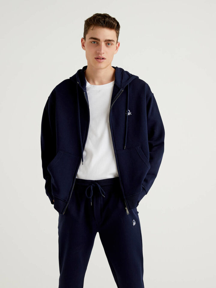 Zip-up hoodie in cotton Men