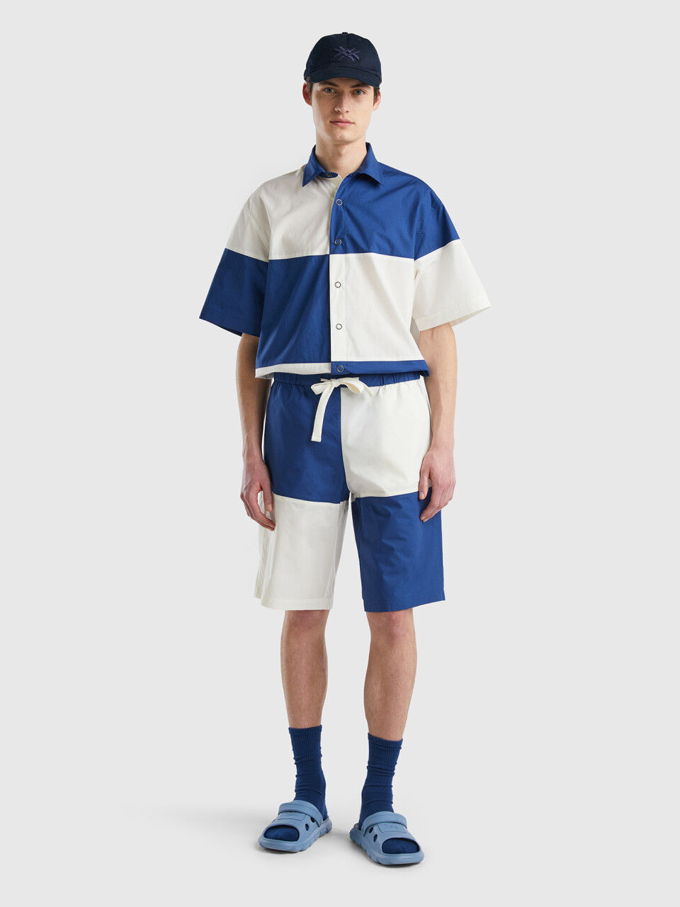 Color block bermudas