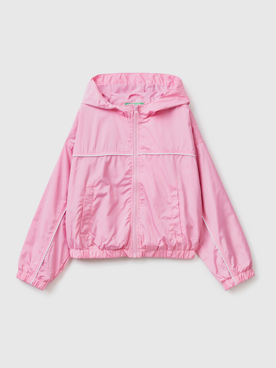 Nylon jacket with hood