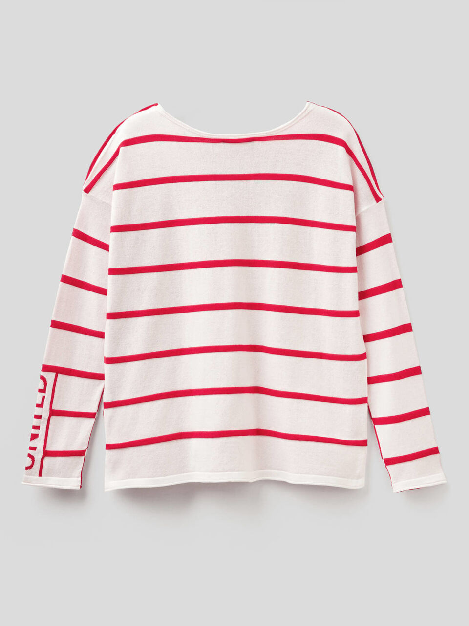 Striped 100% cotton sweater image number 2