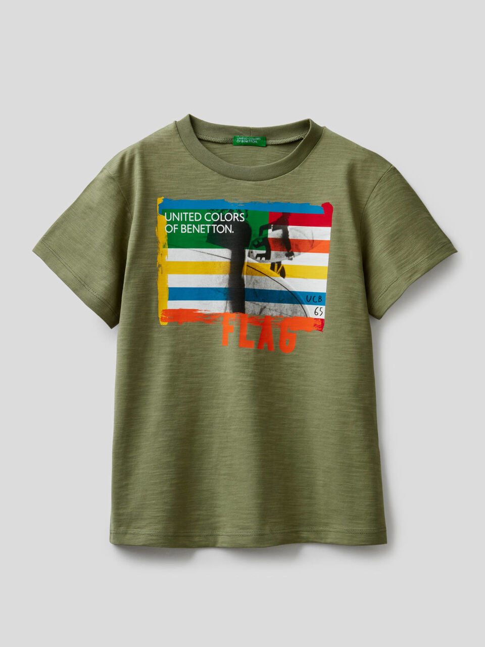 Cotton t-shirt with surf print image number 1