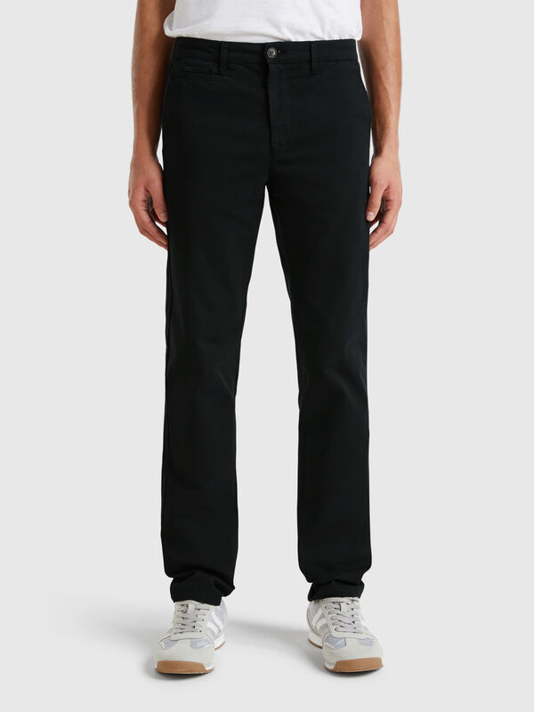 Black slim fit chino Men