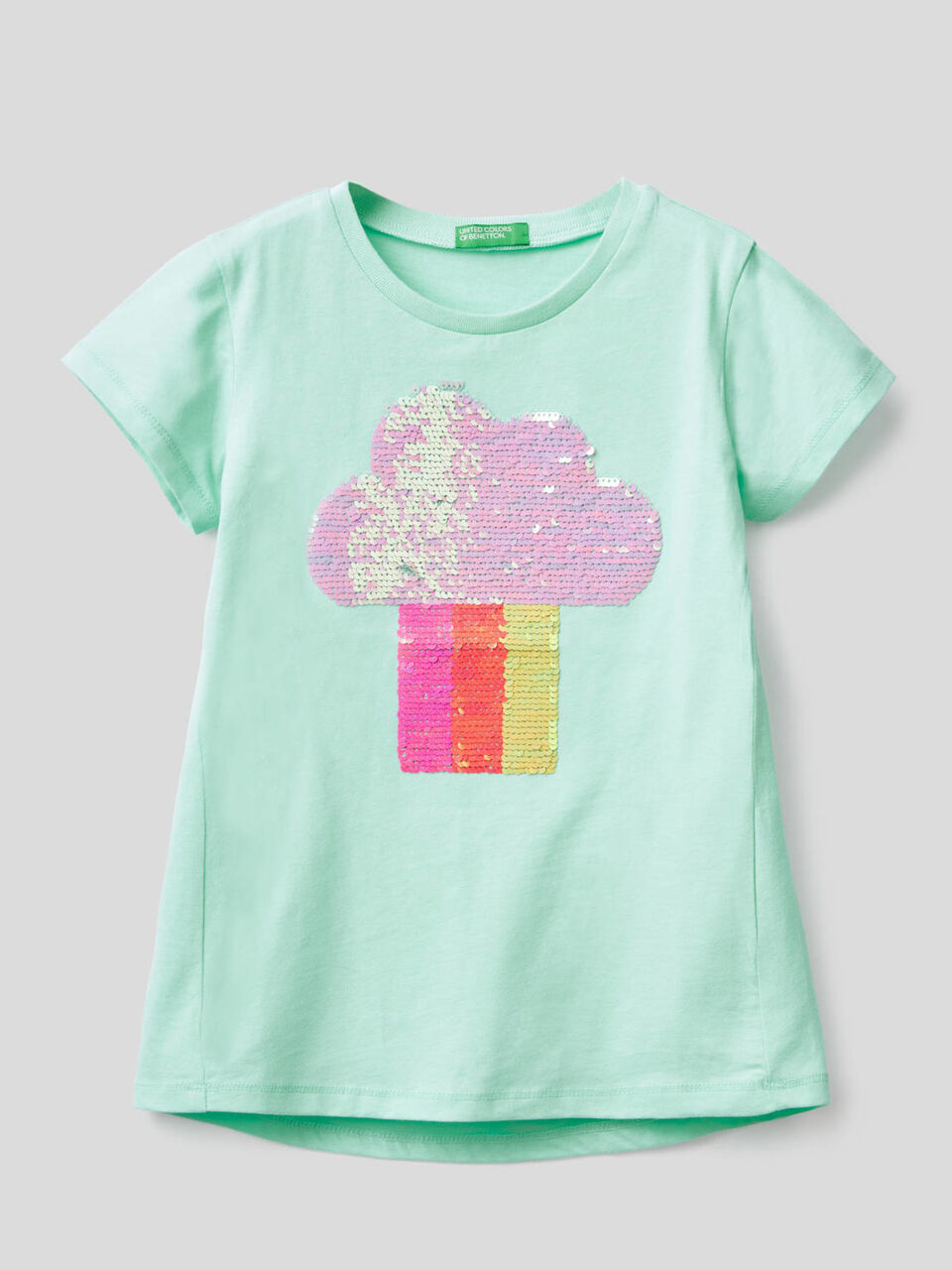 Cotton t-shirt with sequins image number 1