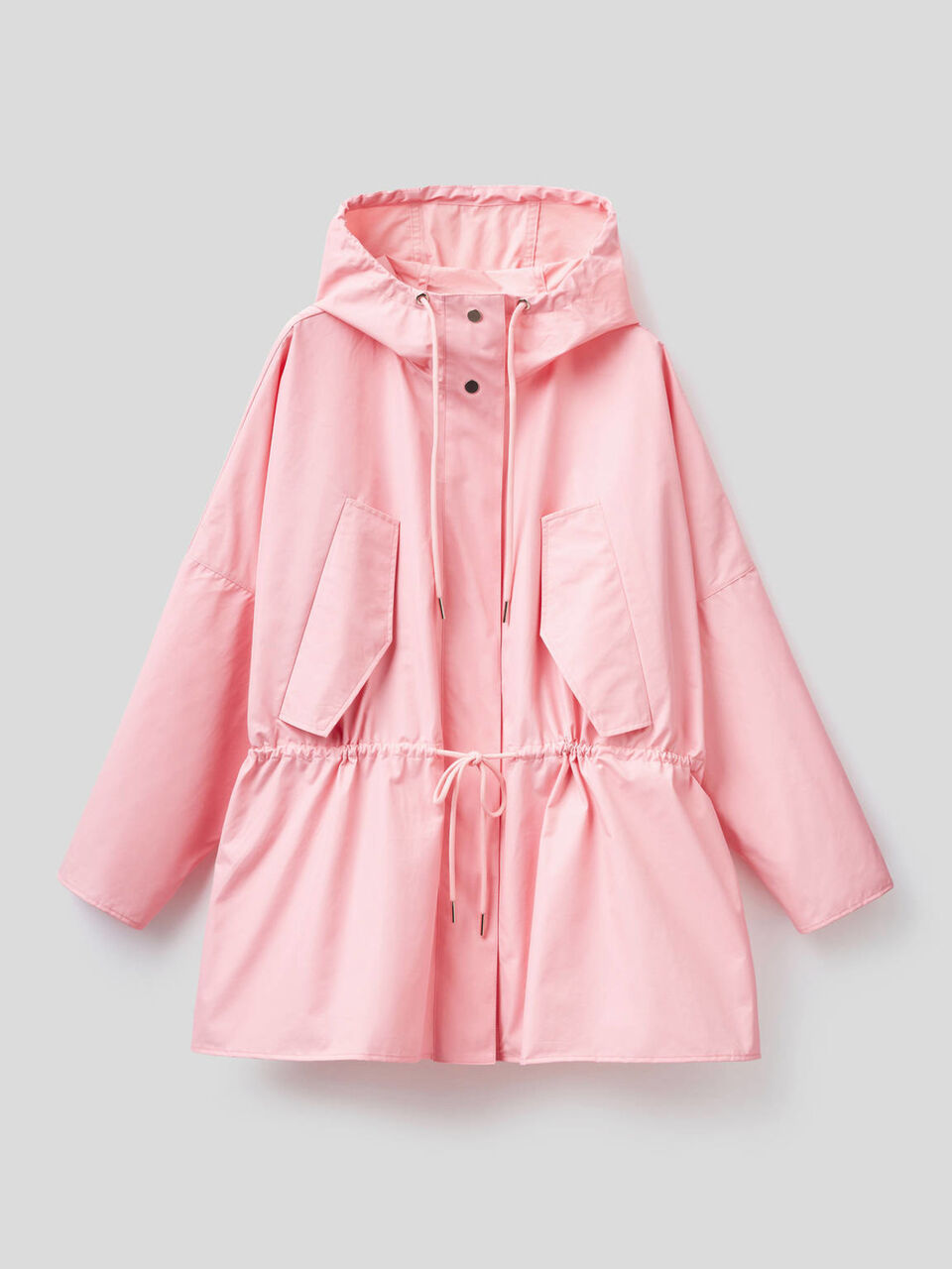 Jacket with hood and drawstring image number 1