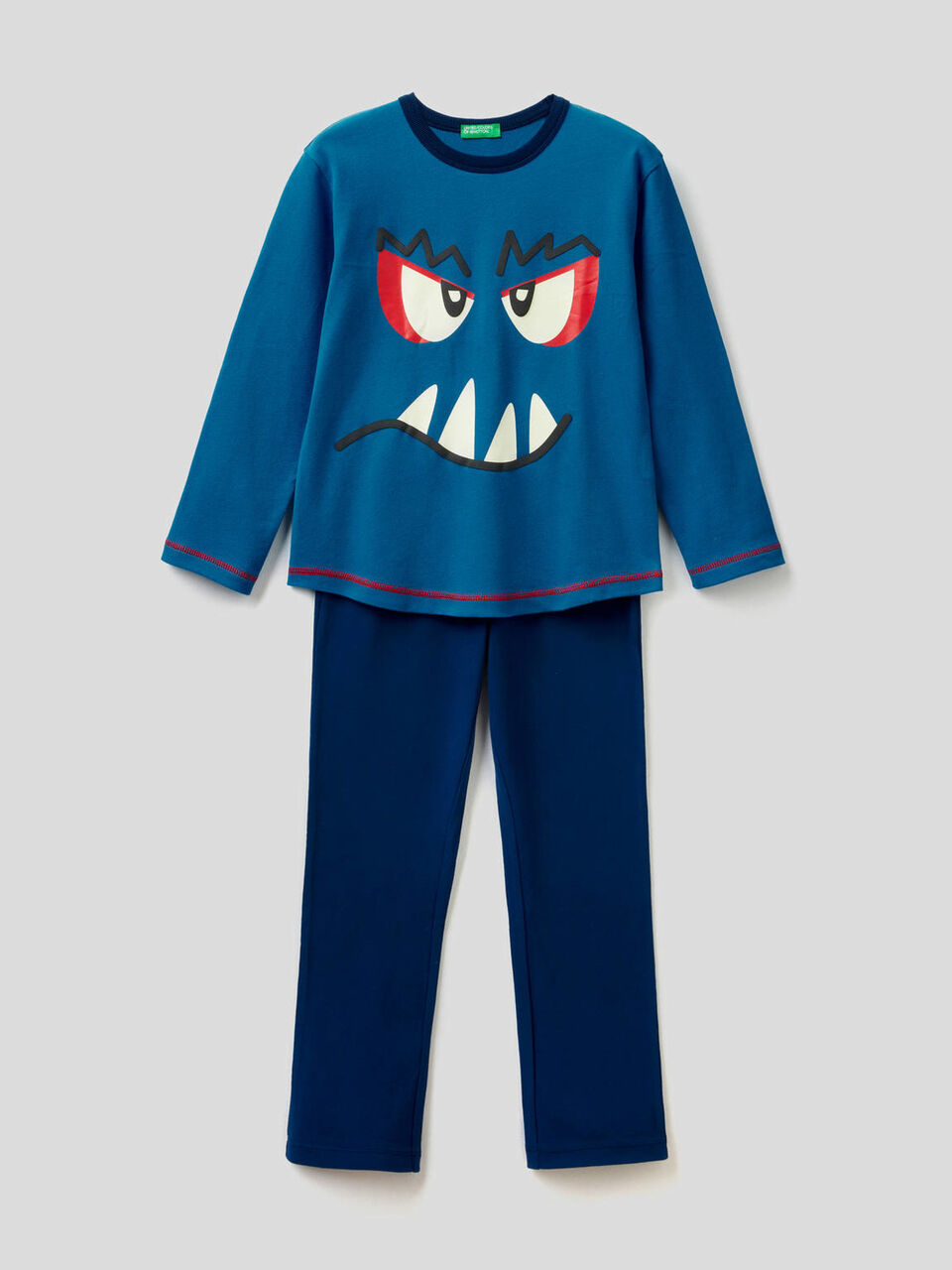 Pyjamas in pure cotton with print image number 1