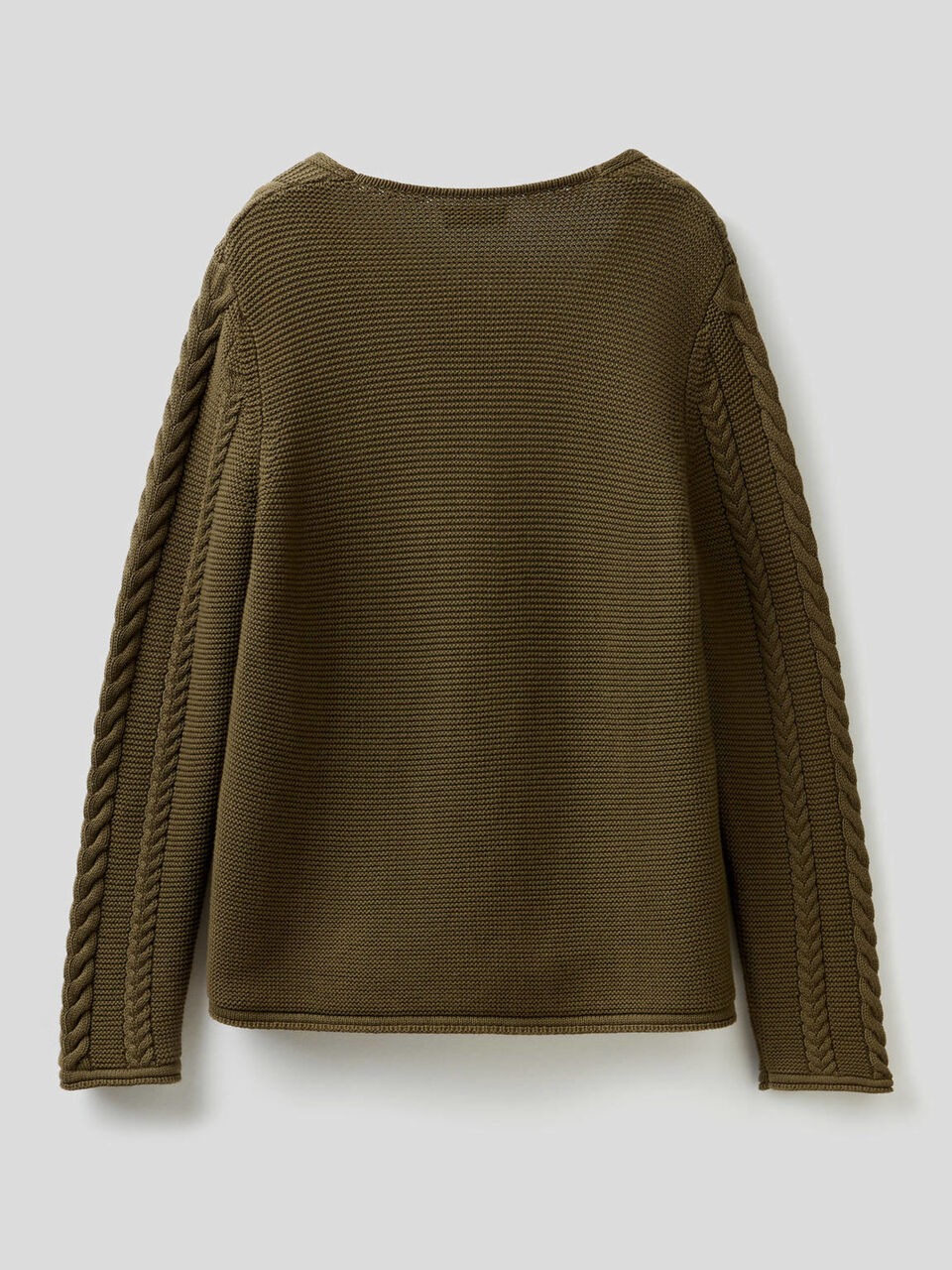 Cable knit sweater in pure cotton image number 2