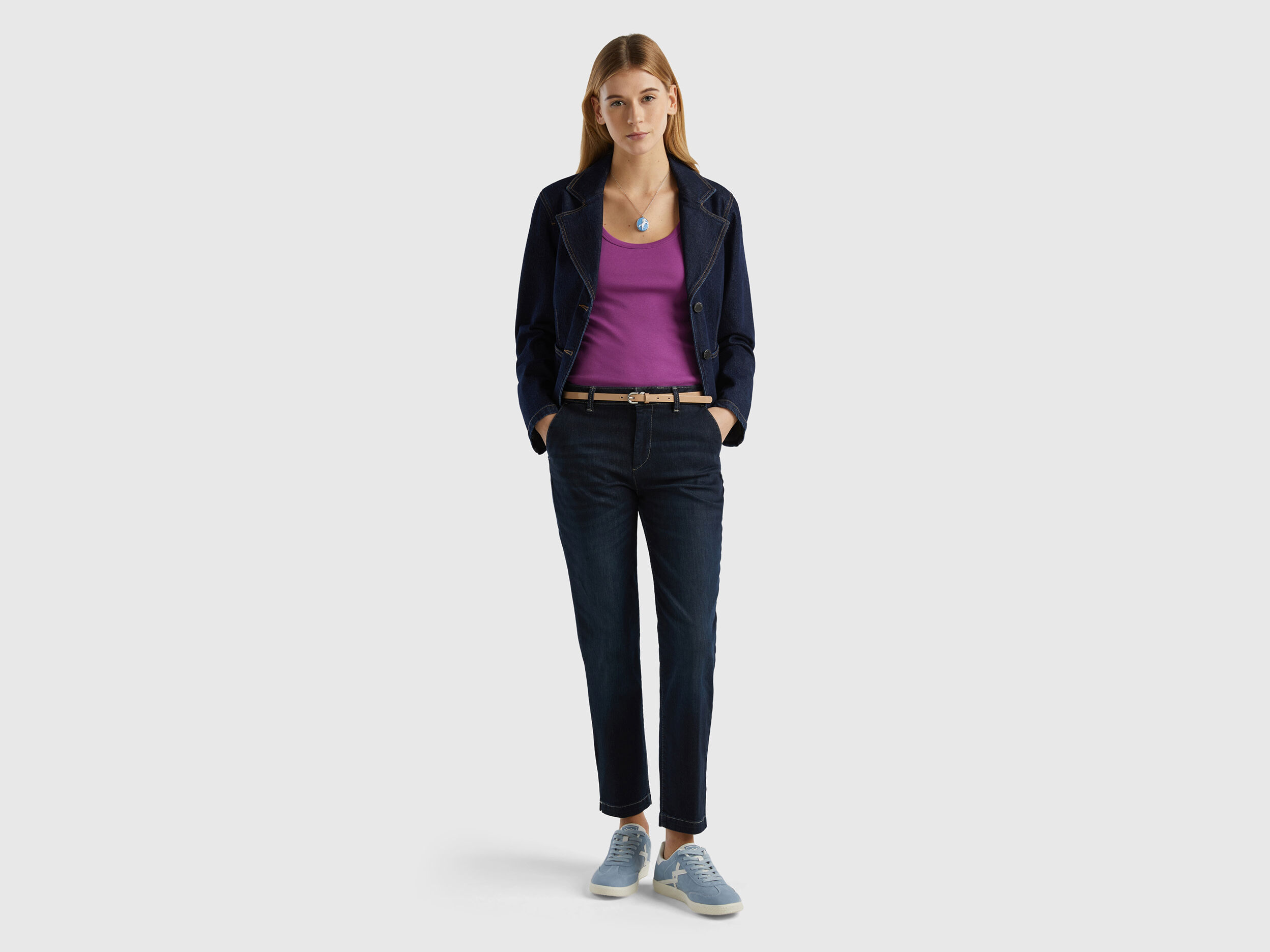 Pantalon chino jean femme deals