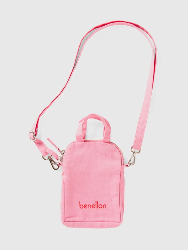 Pink cell phone holder in pure cotton