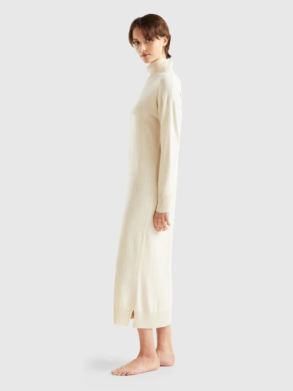 Turtleneck dress in cashmere blend Women
