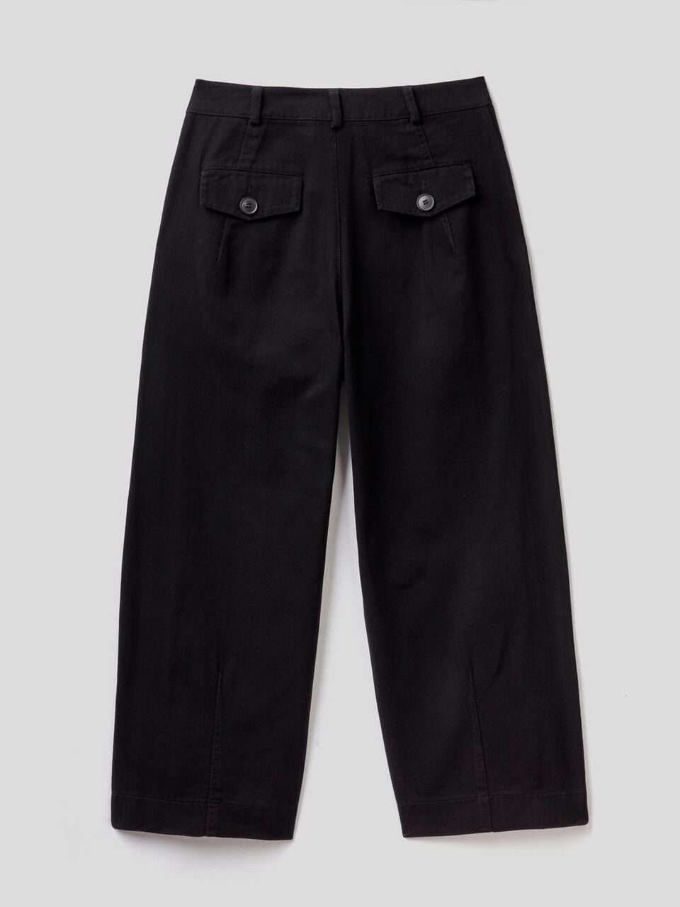 Trousers with wide leg in pure cotton image number 2