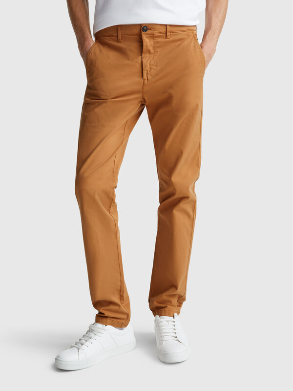 Slim fit cotton chinos Men