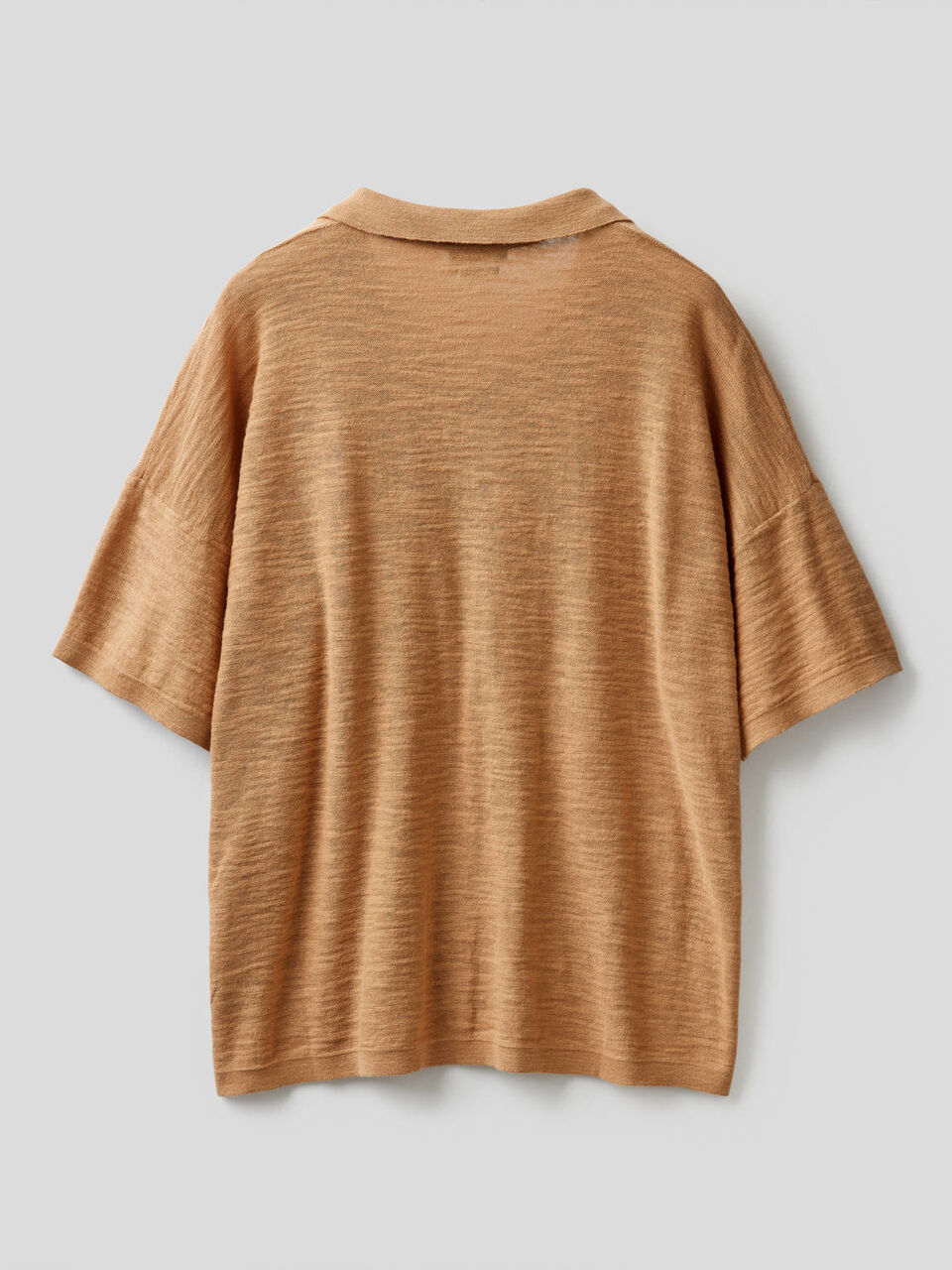 Polo in linen blend cotton image number 2