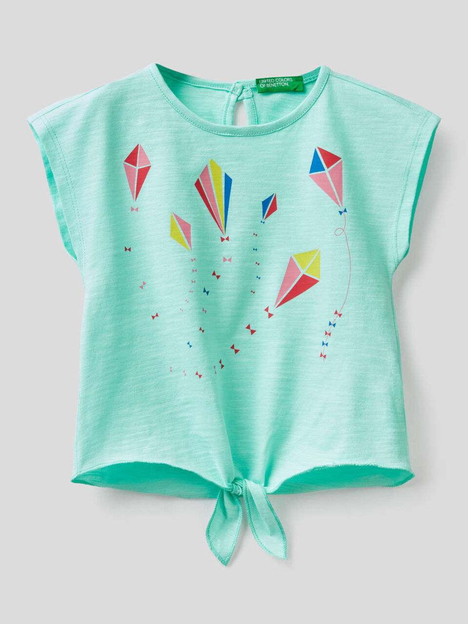 T-shirt in 100% cotton with bow at the bottom image number null