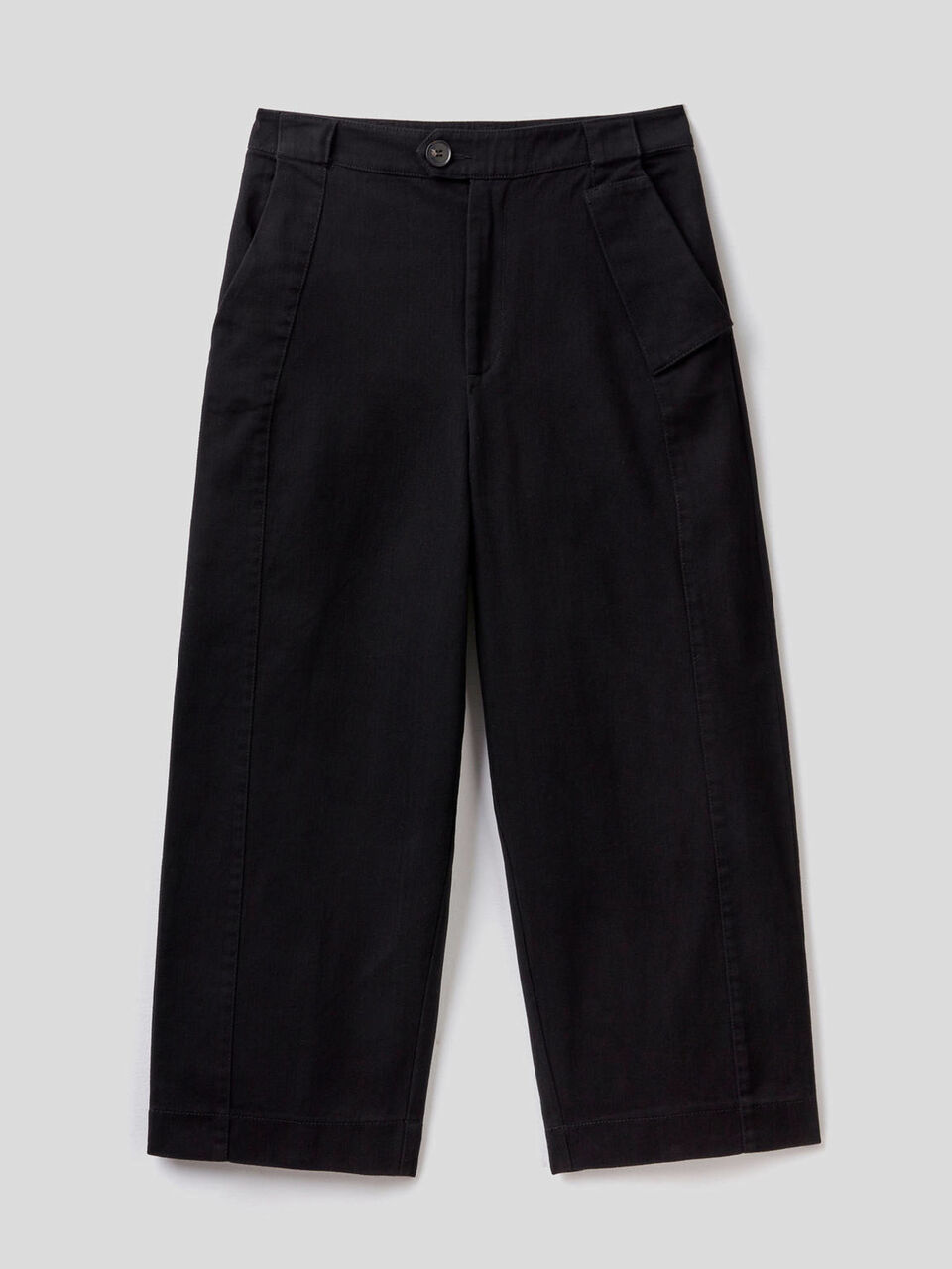 Trousers with wide leg in pure cotton image number 1