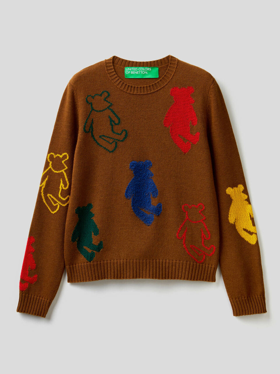Sweater with teddy bear inlay image number 1