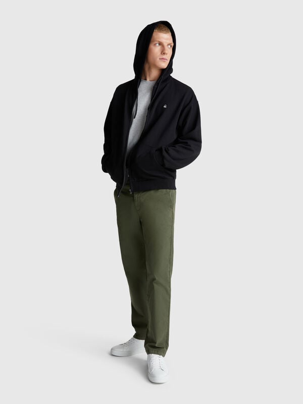 Zip-up hoodie in cotton Men