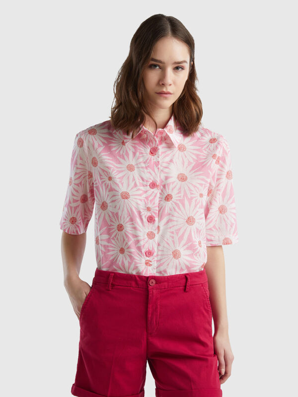Short sleeve patterned shirt Women