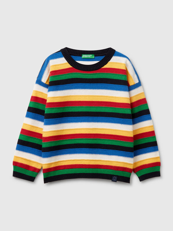 Striped sweater in cotton blend Junior Boy