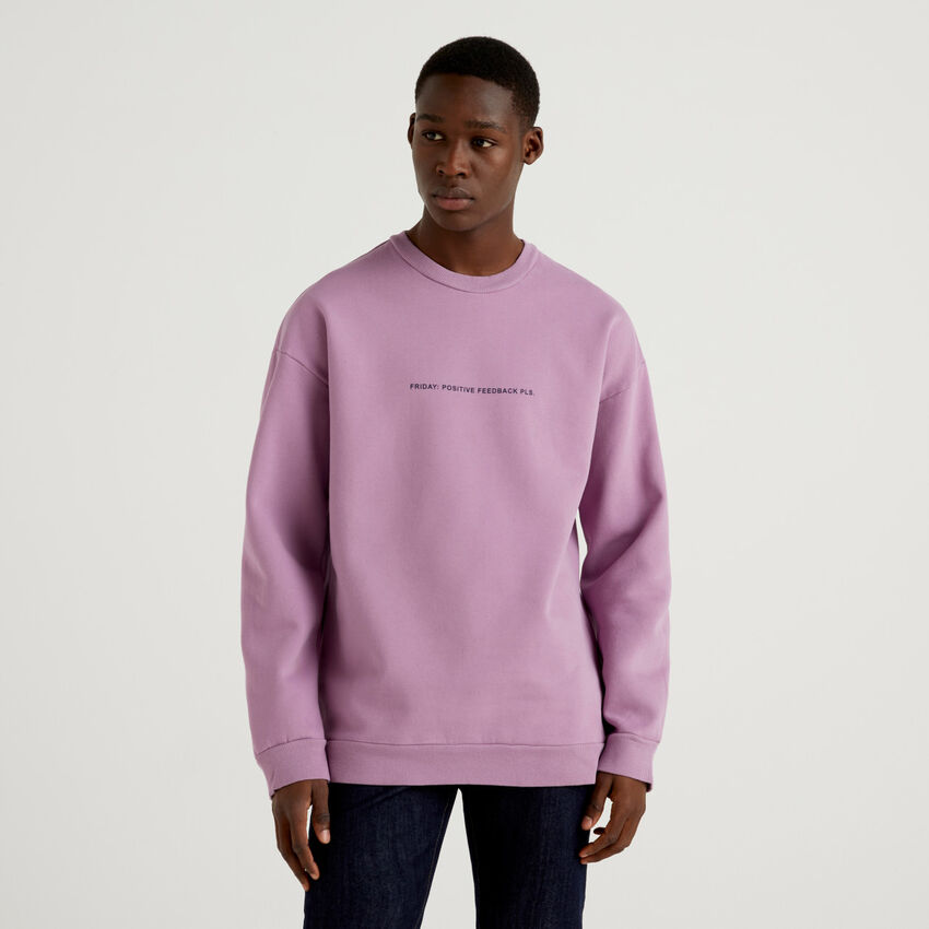 Cotton blend sweatshirt with print