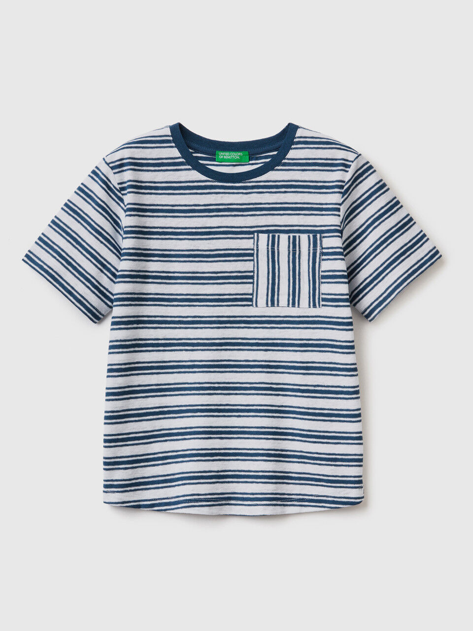 Striped t-shirt in linen blend
