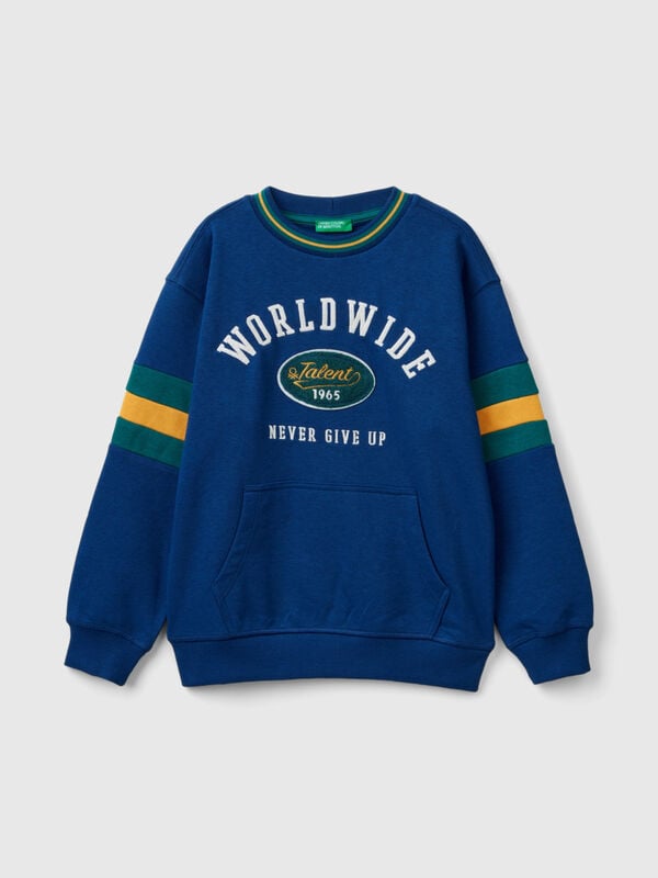 Sweatshirt with embroidery in cotton and viscose blend Junior Boy