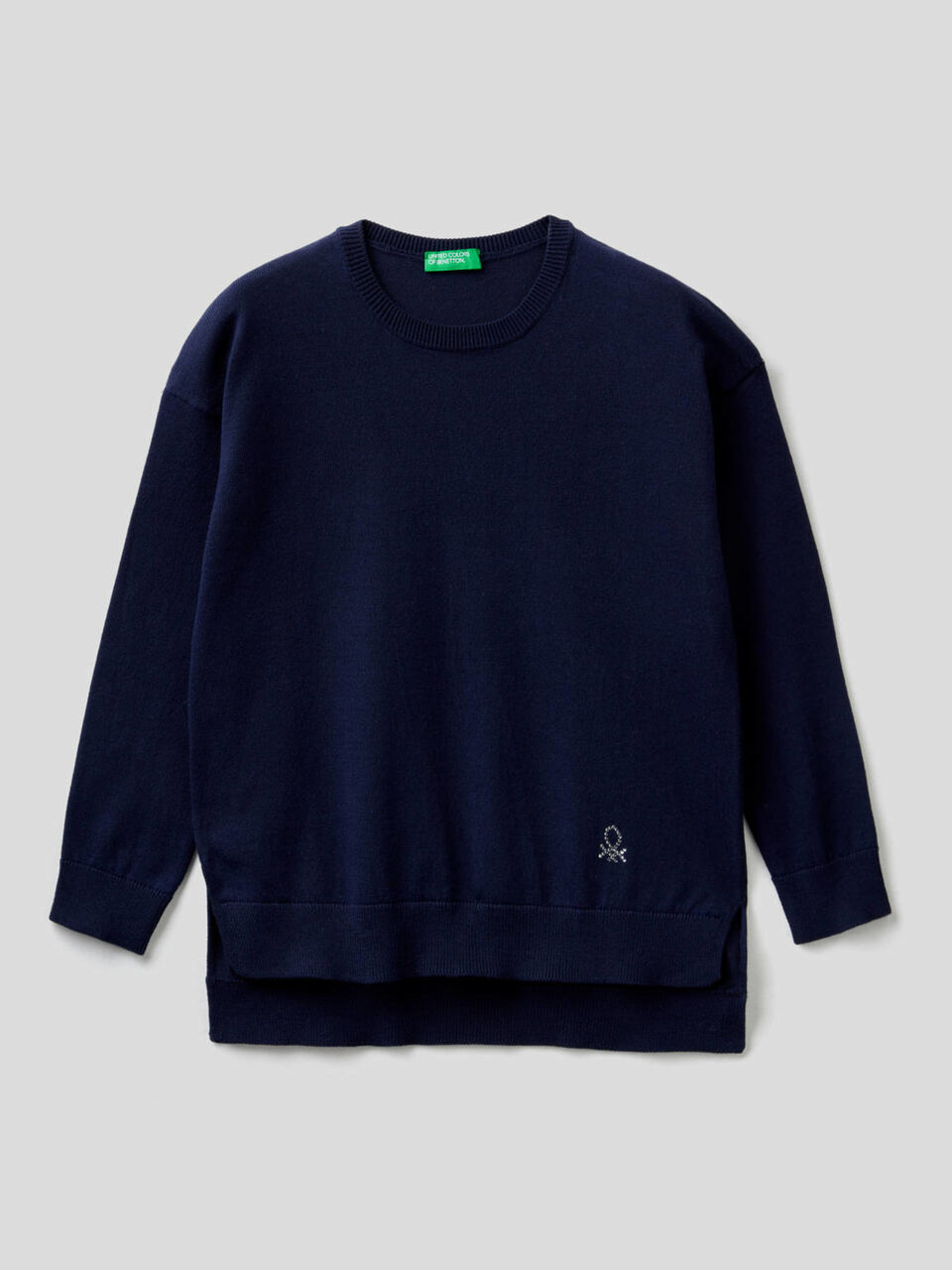 Sweater with rhinestone logo image number 1