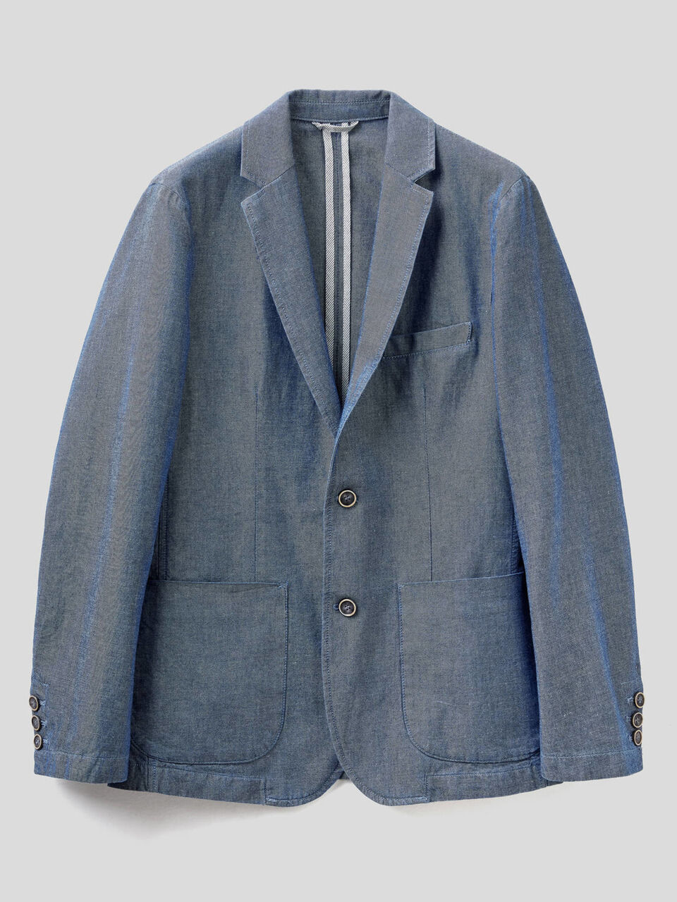 Blazer in linen blend cotton denim image number 1