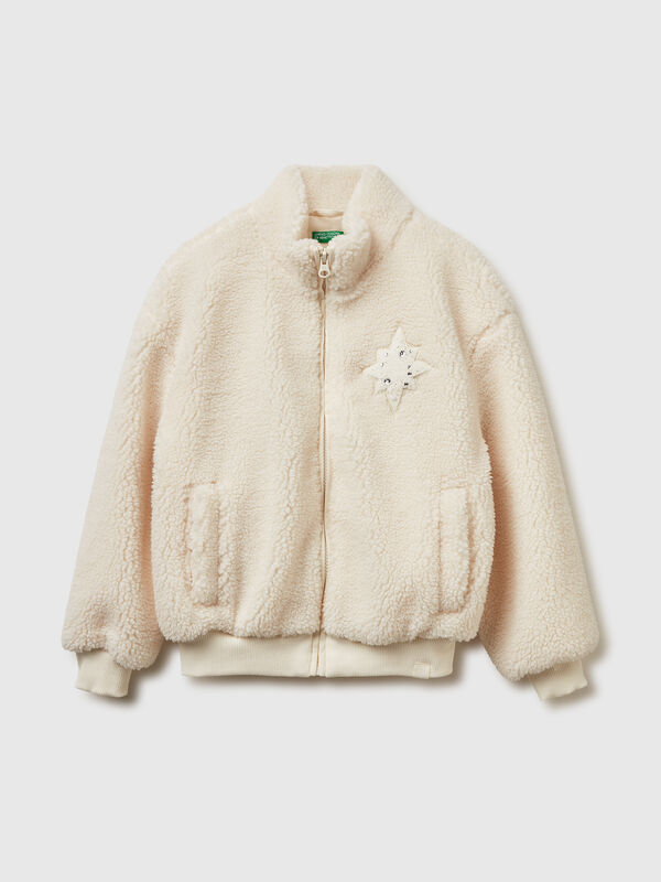 Sweatshirt with high neck in faux fur Junior Girl