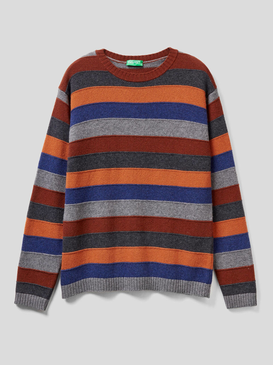 Wool blend multicolor striped sweater image number 1