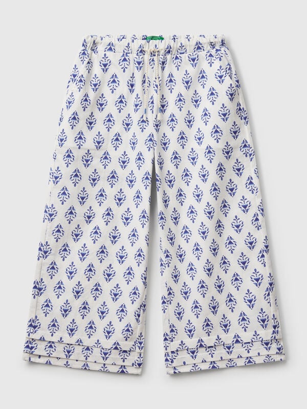 Patterned trousers with wide leg Junior Girl