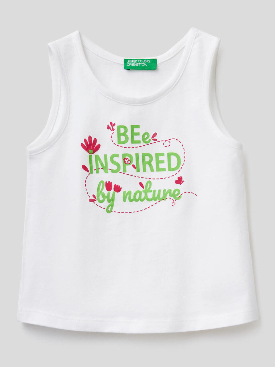 100% cotton tank top with print image number 1