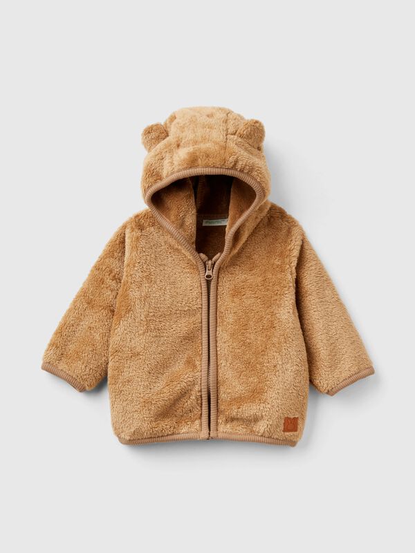 Faux fur sweatshirt with zip New Born (0-18 months)