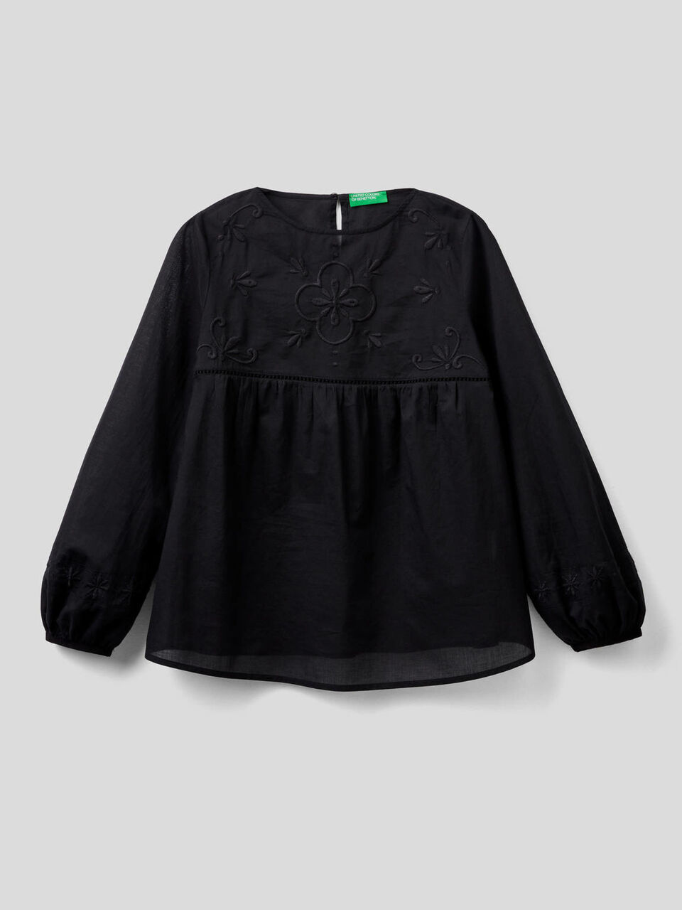 Blouse in lightweight cotton with embroidery image number 1