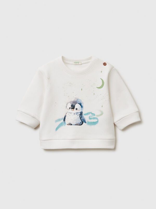 Hoodie with print in cotton blend New Born (0-18 months)